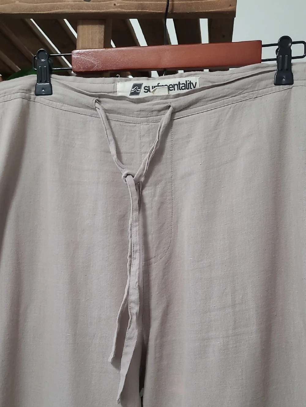 Men's Taupe Linen Blend Pants